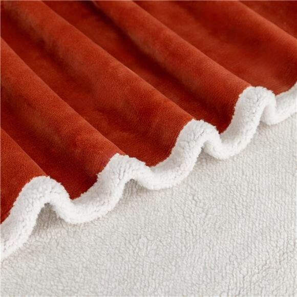 Reversible Printed Velvet Plush and Hampshire Faux Shearling Soft Bedding - Picture 5 of 6